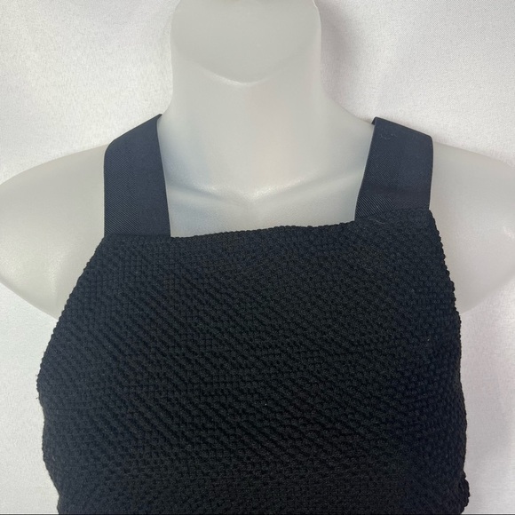 Elizabeth and James Black Darrien Textured Cut Out Mini Dress 8 - Picture 5 of 7